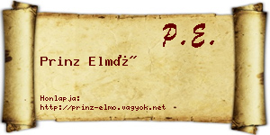 Prinz Elmó névjegykártya